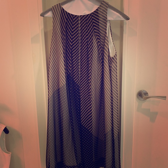 Tan/beige and black patterned ABS Collection dress - Picture 1 of 4
